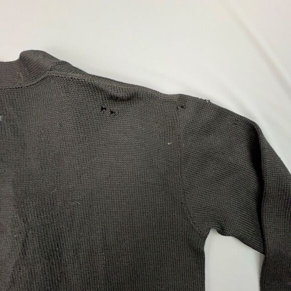 Vtg Wool 50s Revere Yellow K Varsity Cardigan Sweater Men Large Letterman Black - Picture 8 of 11